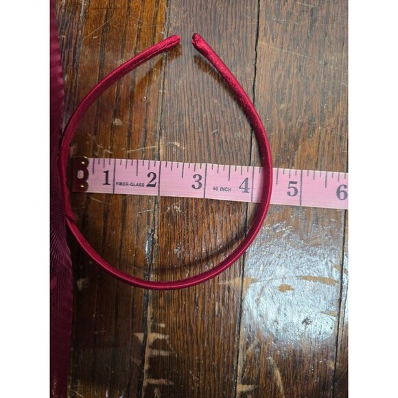 Vintage Red Flower Feather Fascinator Headband Hat Cocktail Cap - Picture 8 of 11